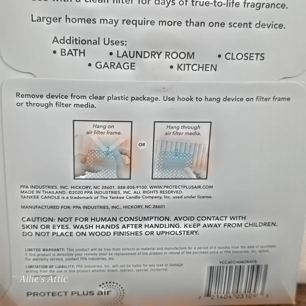 Yankee Candle‎ Catching Rays Scent Whole House Furnace Filter Pad Air Freshener